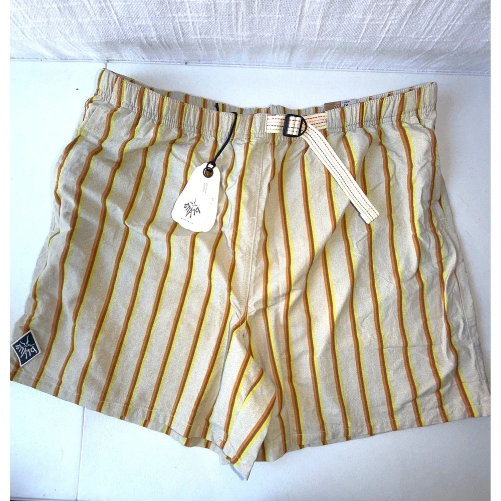 Prana Indio Heritage Shorts Mens XL Yarrow Striped Recycled 6 Inch Inseam NEW